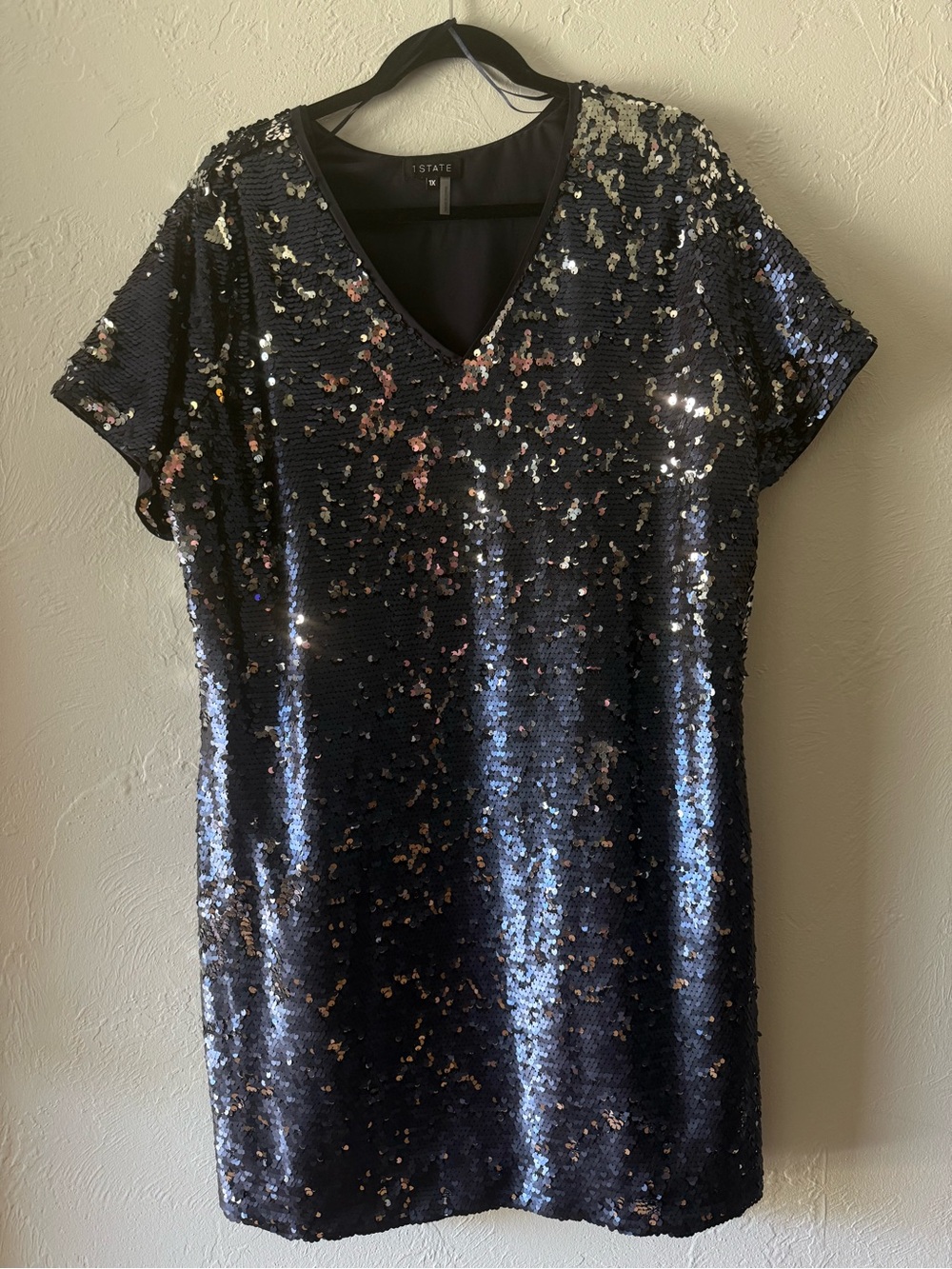 1. State Black Sequin V-Neck Mini Dress